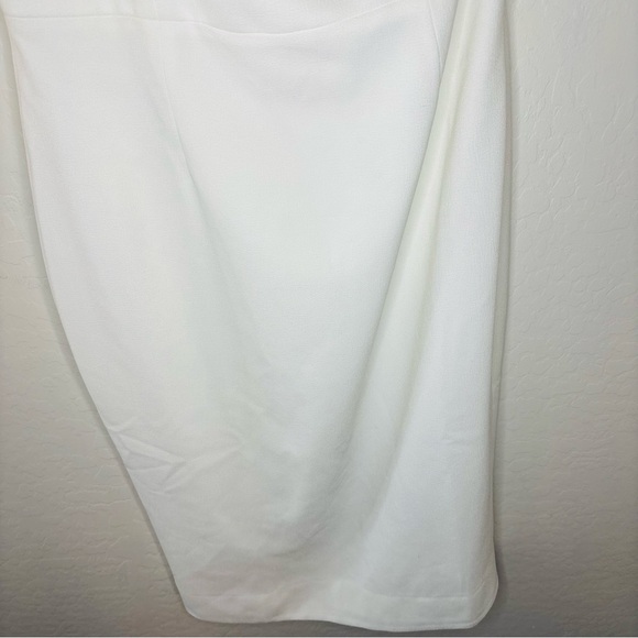 Dress the Population Tiffany one-shoulder midi dress in white crepe fabric - Picture 9 of 12